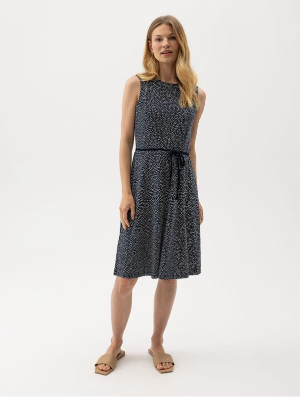 Esther Dress Navy/Off White (Dot)