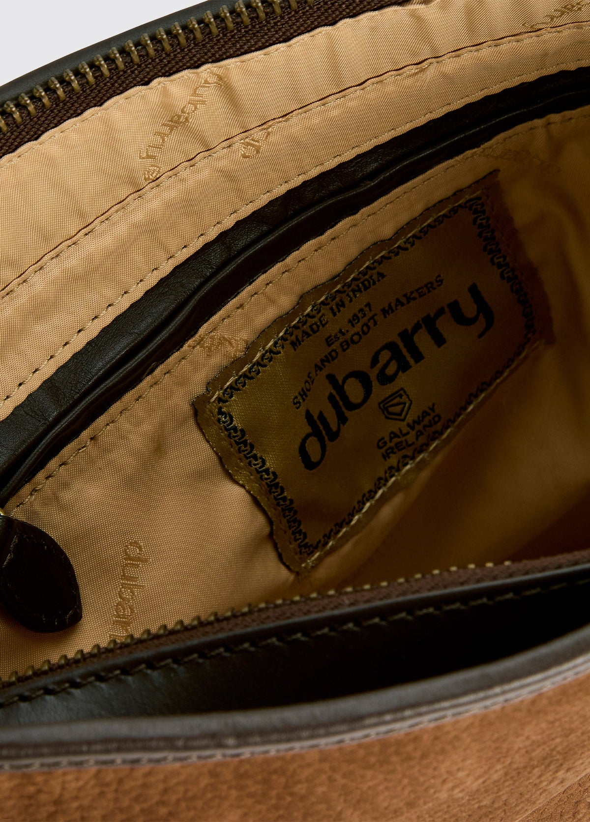 Tullyfern Suede And Leather Handbag - Walnut