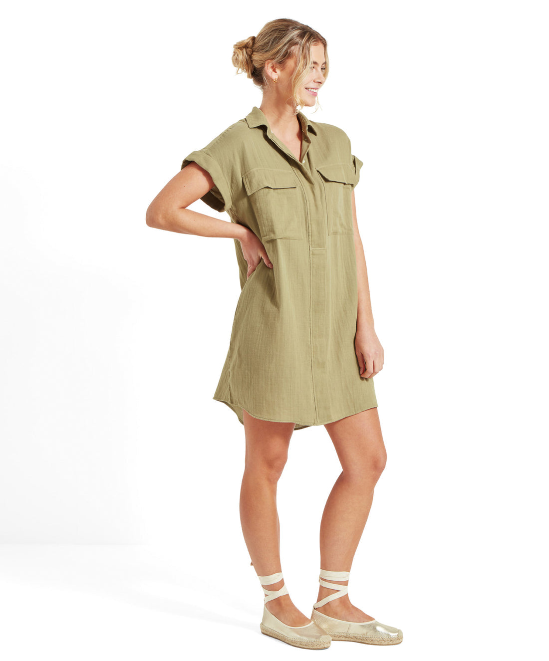 Olive Dress Light Khaki Green