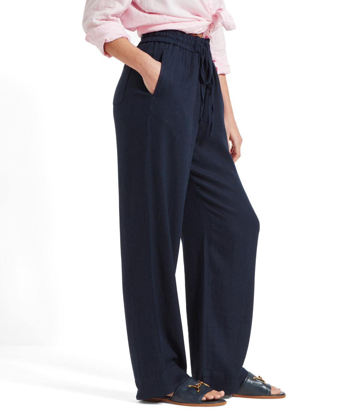 Daphne Linen Trousers Navy