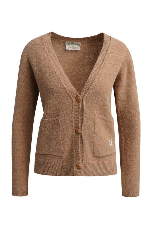 Fitted V-neck Cardigan Toffee