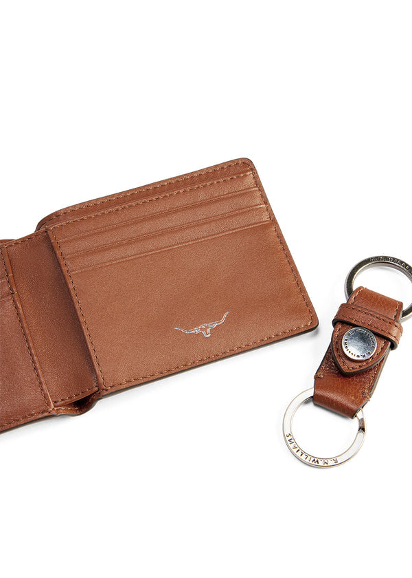 Wallet & Keyring Gift Set Tan