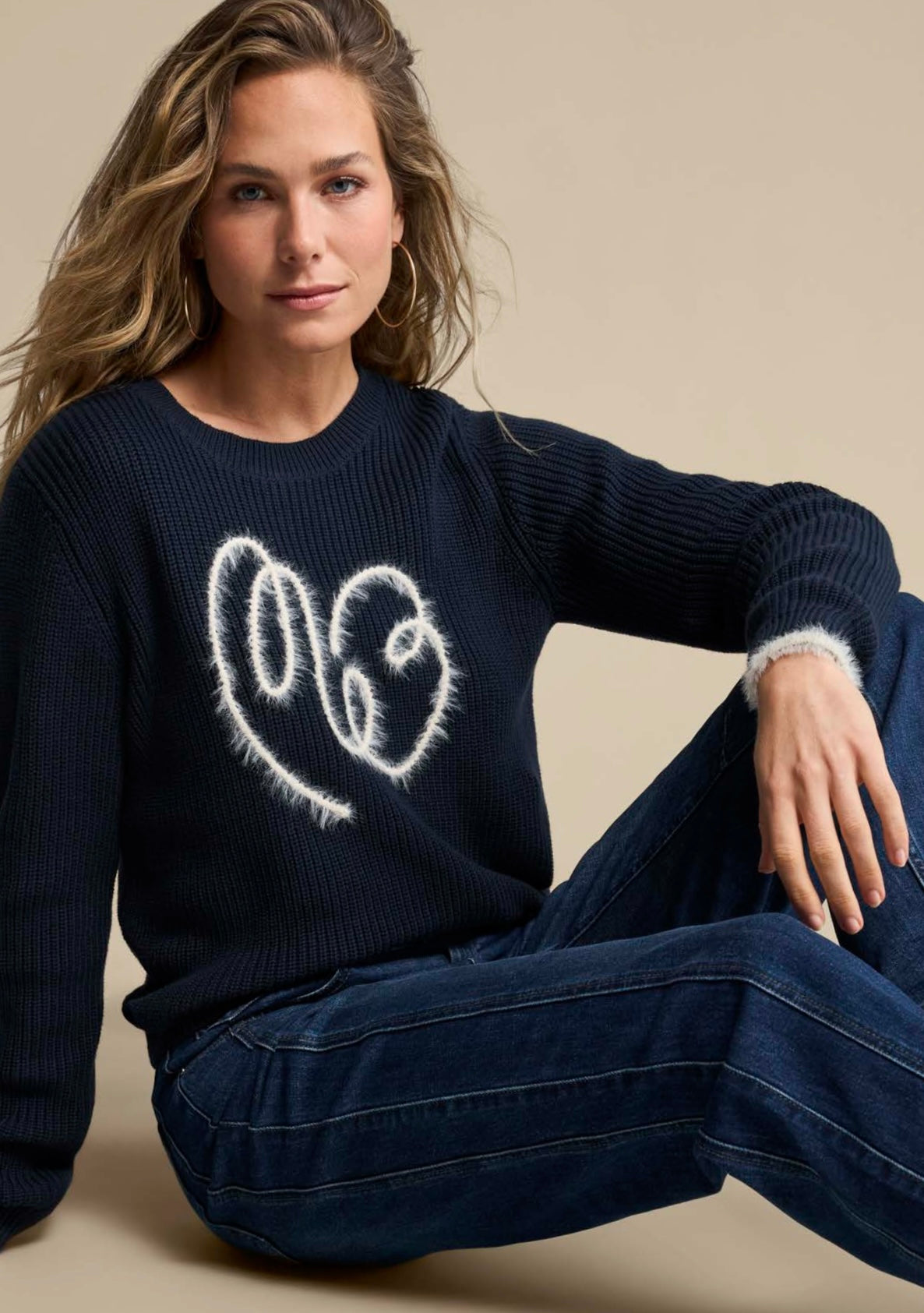 Sweater Ribbon Logo Navy