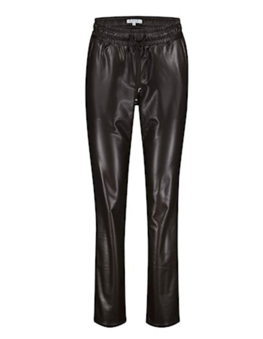 Tessy Faux Leather Trousers Chocolate