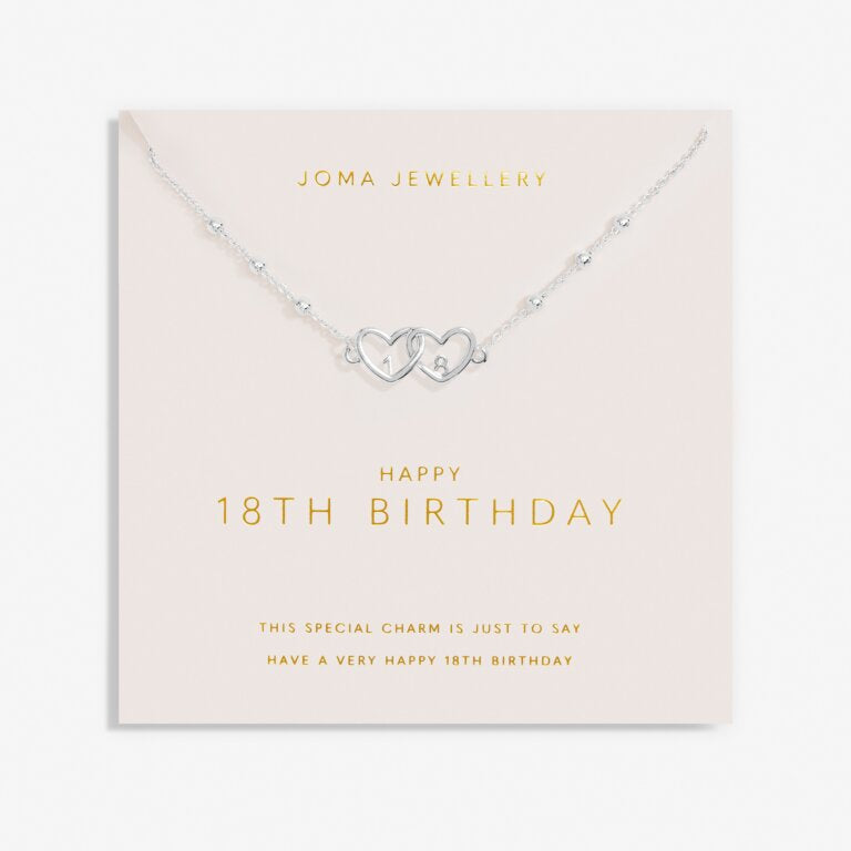 Forever Yours 'Happy 18th Birthday' Necklace In Silver Plating