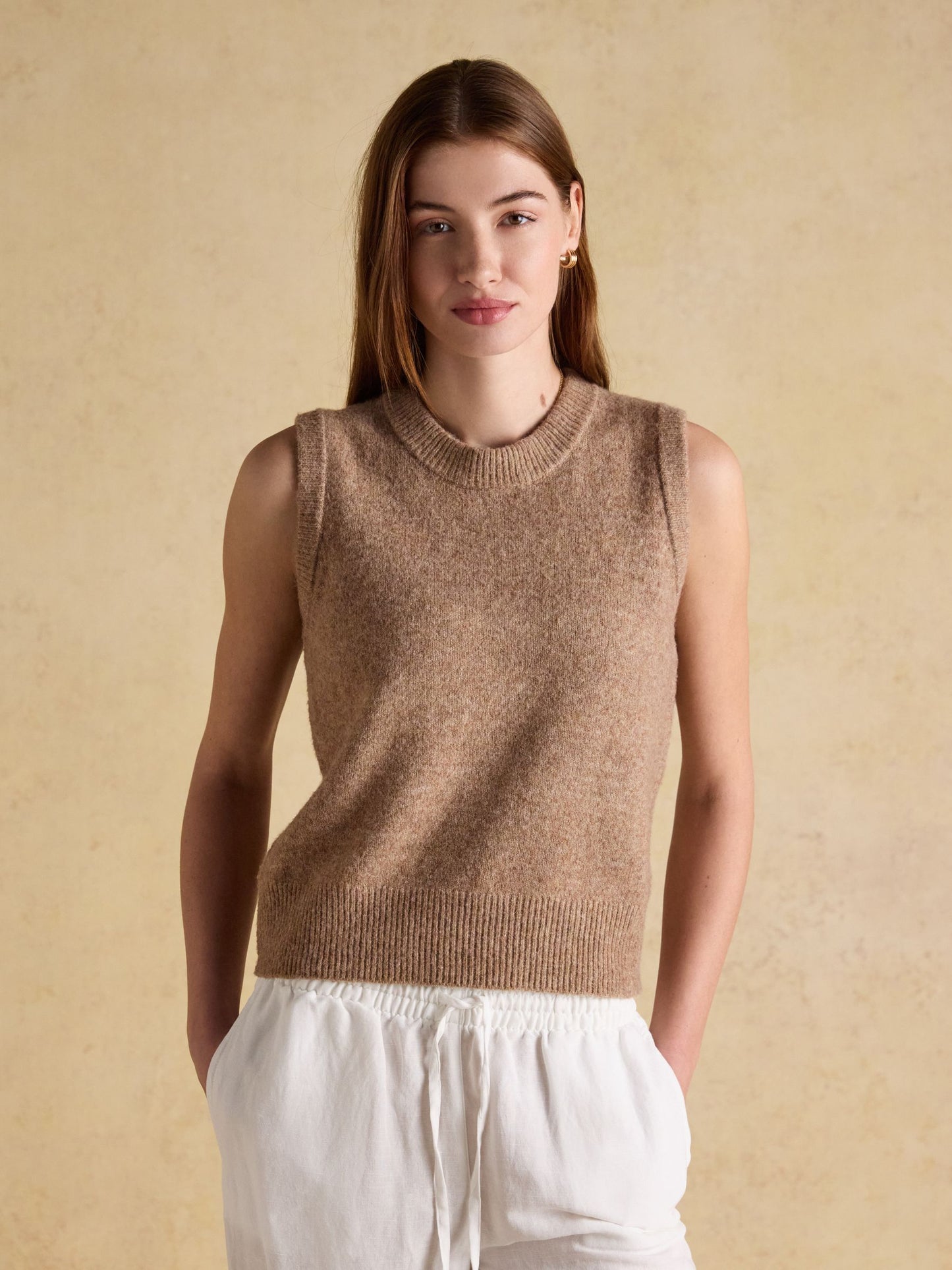 Holly Tan Knitted Vest