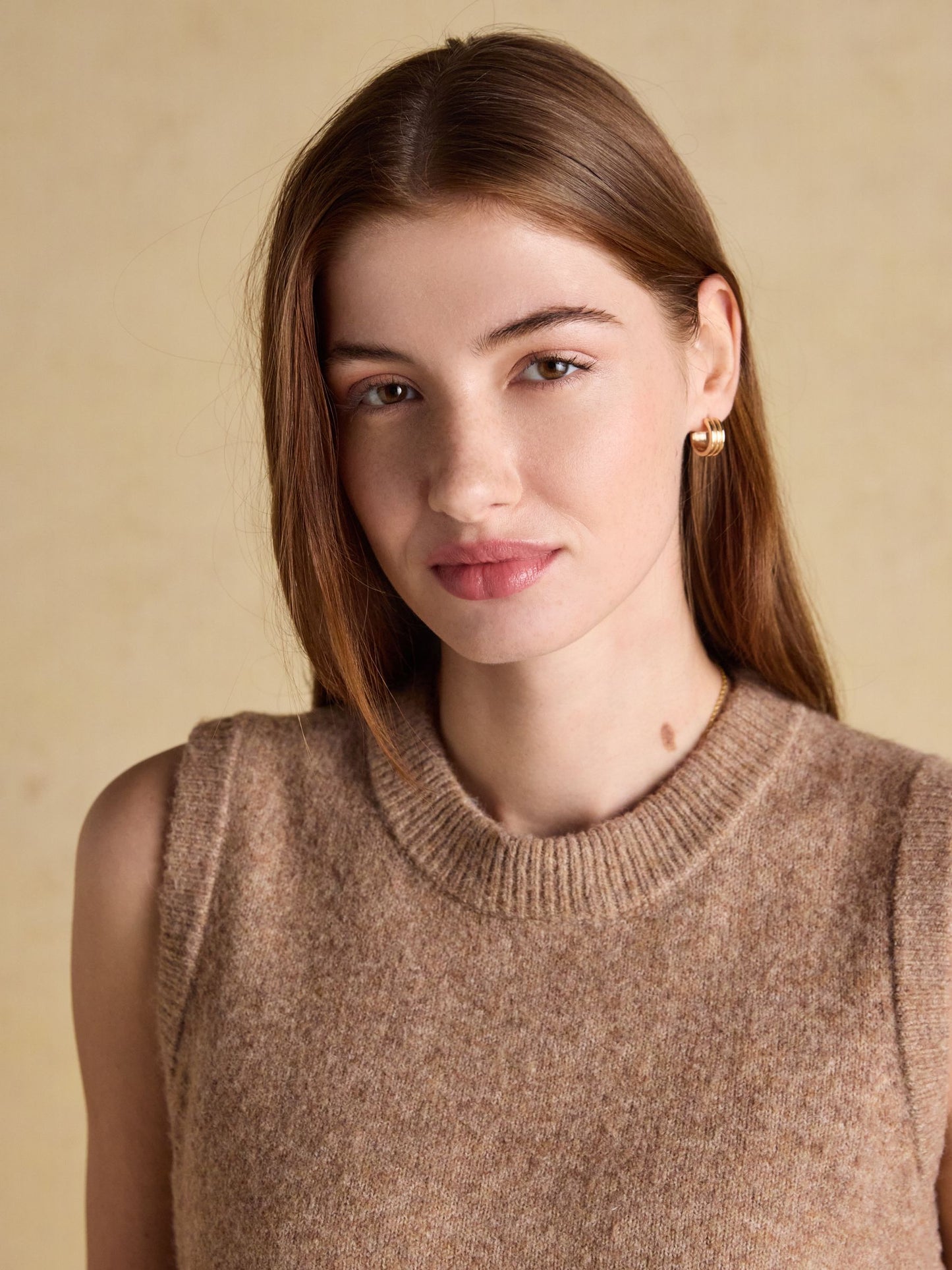 Holly Tan Knitted Vest