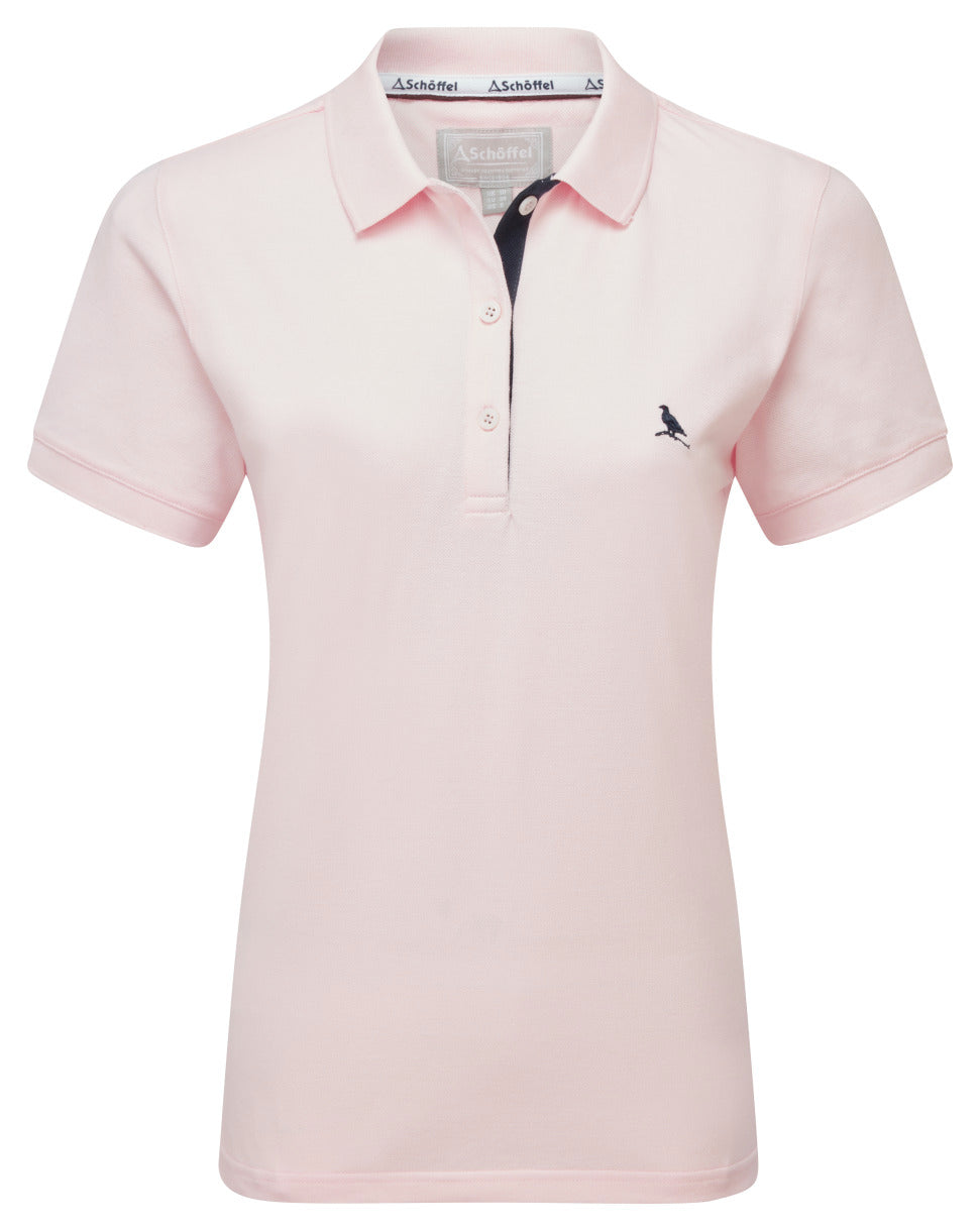 Ladies St Ives Polo Shirt Pale Pink