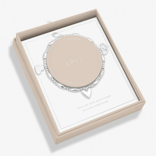 Life's A Charm 'Love' Bracelet In Silver Plating