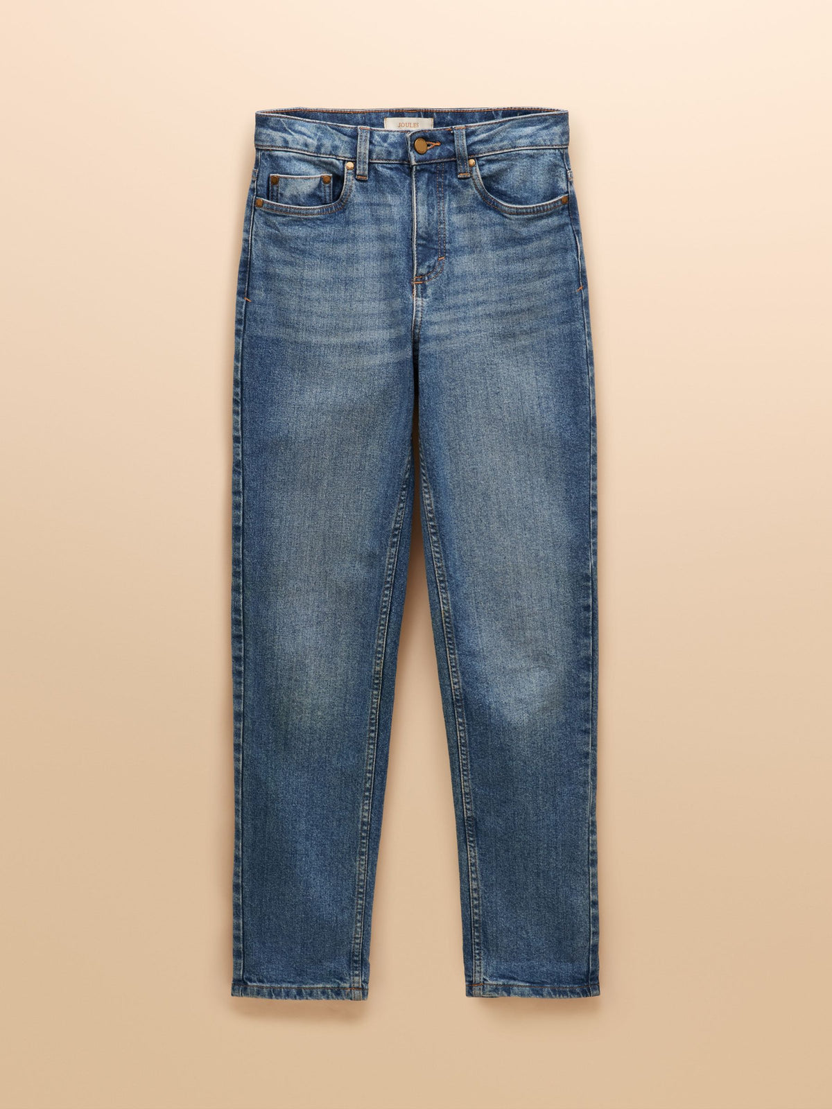 Mid Blue Straight Fit Slim Mid Rise Jeans