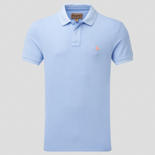 St Ives Garment Dyed Polo Shirt Pale Blue