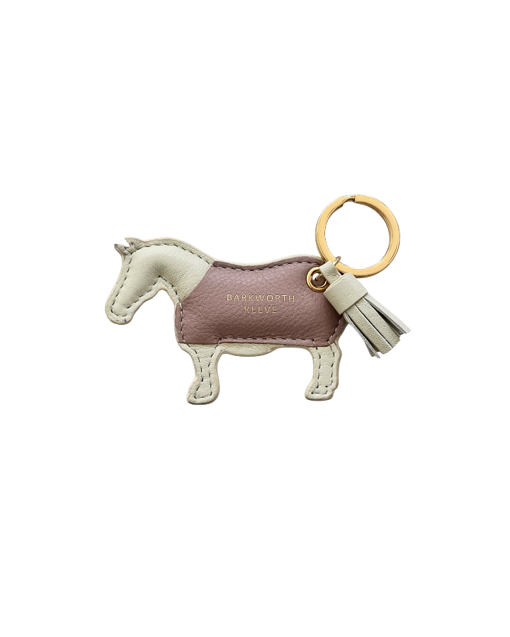 Milton Pony Keyring Grey & Rose