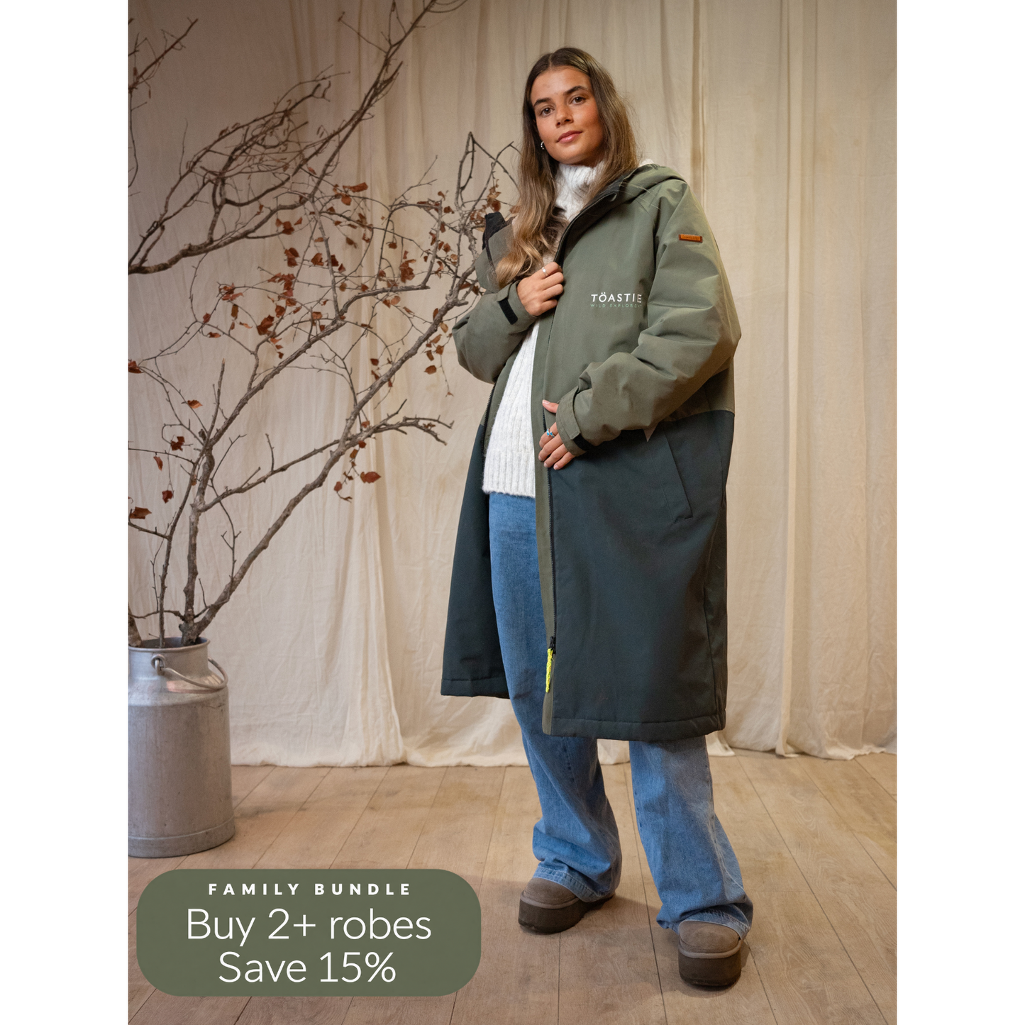 Adult Waterproof Changing Robe Antique Olive