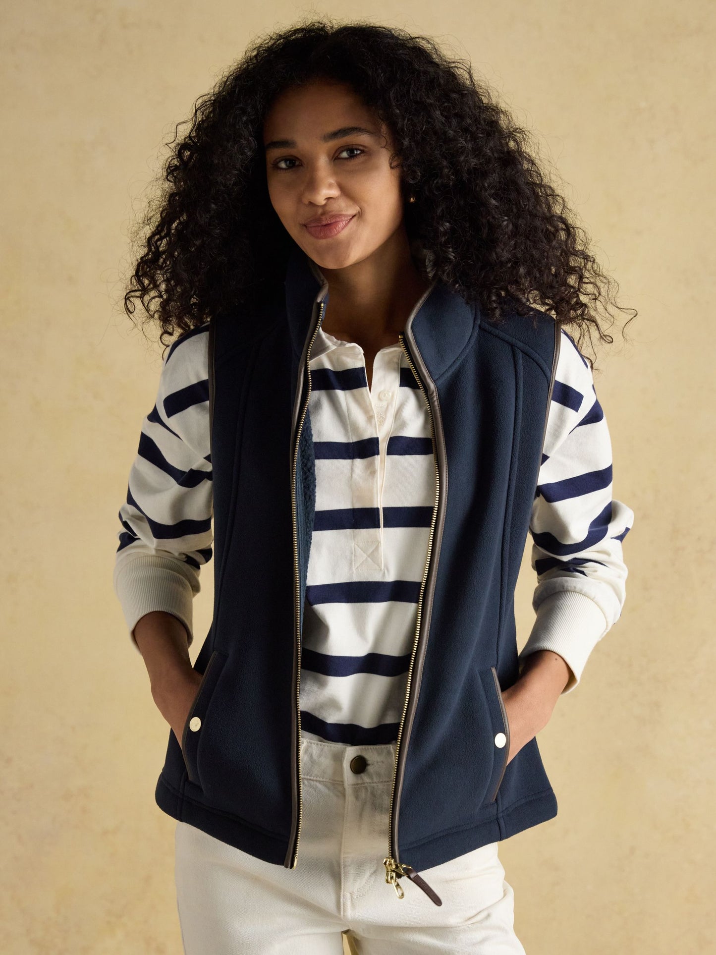 Heritage Navy Blue Fleece Gilet