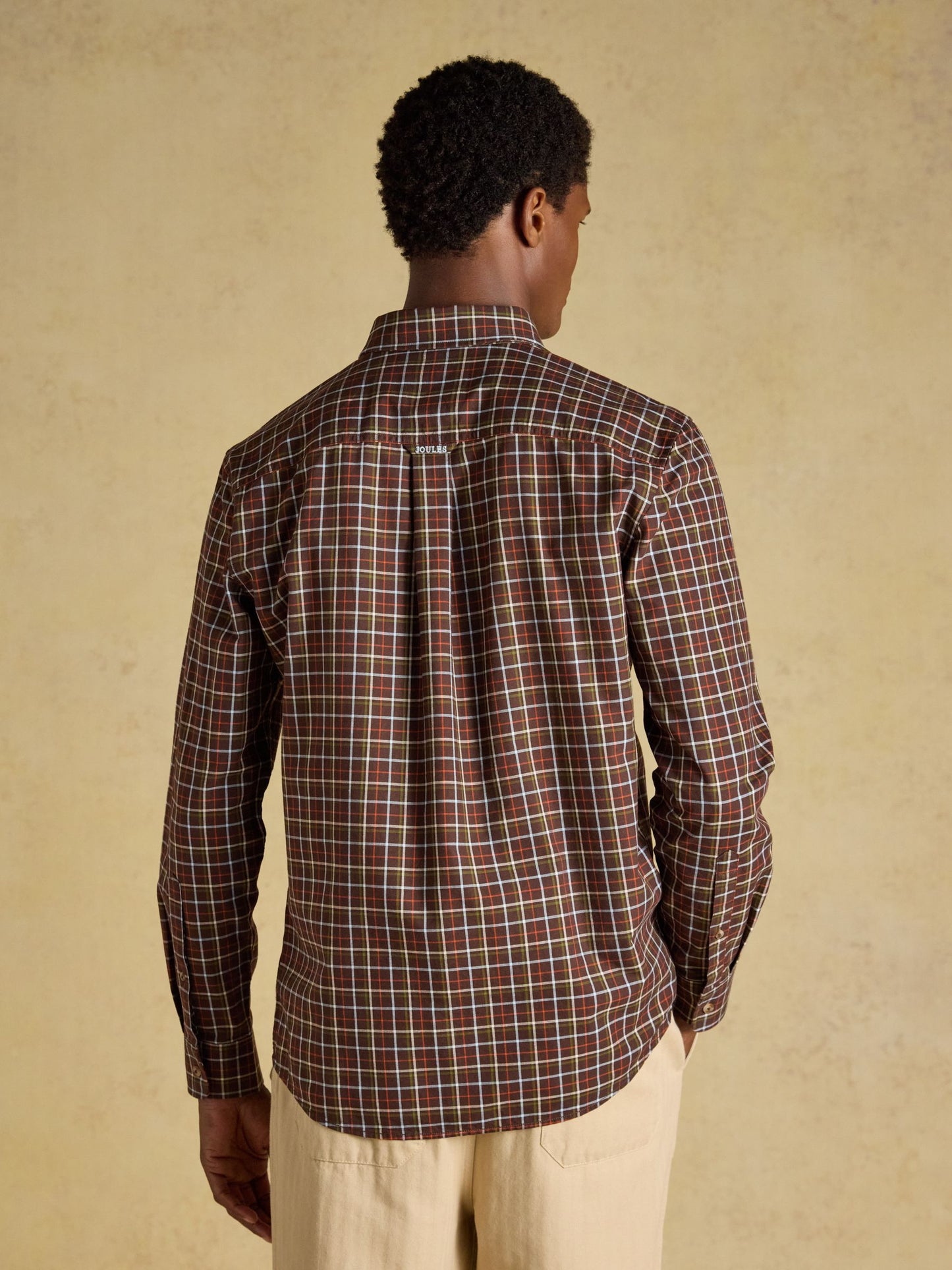 Chocolate Brown Checked Classic Fit Cotton Oxford Shirt
