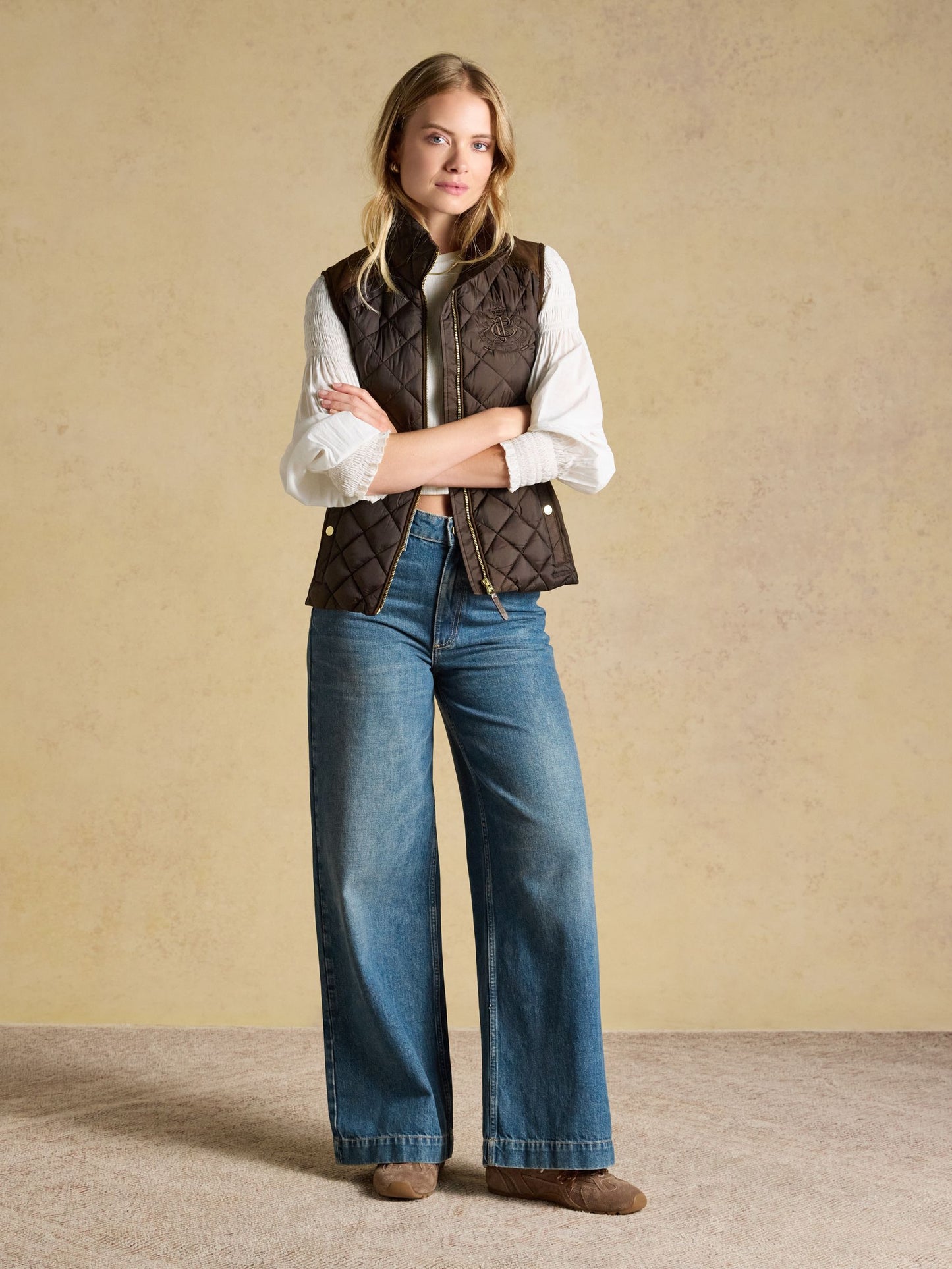 Braemar Luxe Chocolate Brown Showerproof Diamond Quilted Gilet