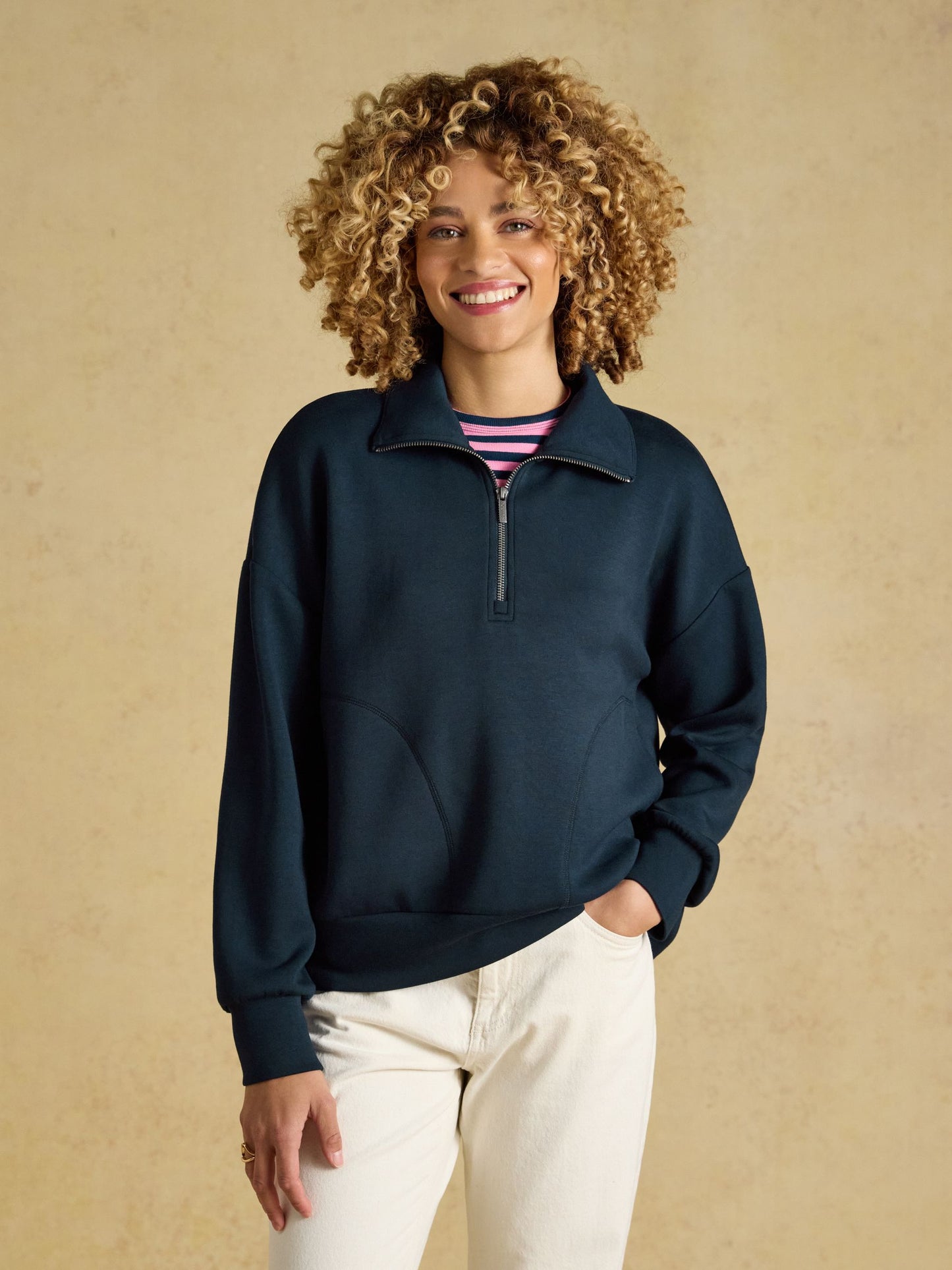 Navy Soft Quarter Zip Sweatshirt