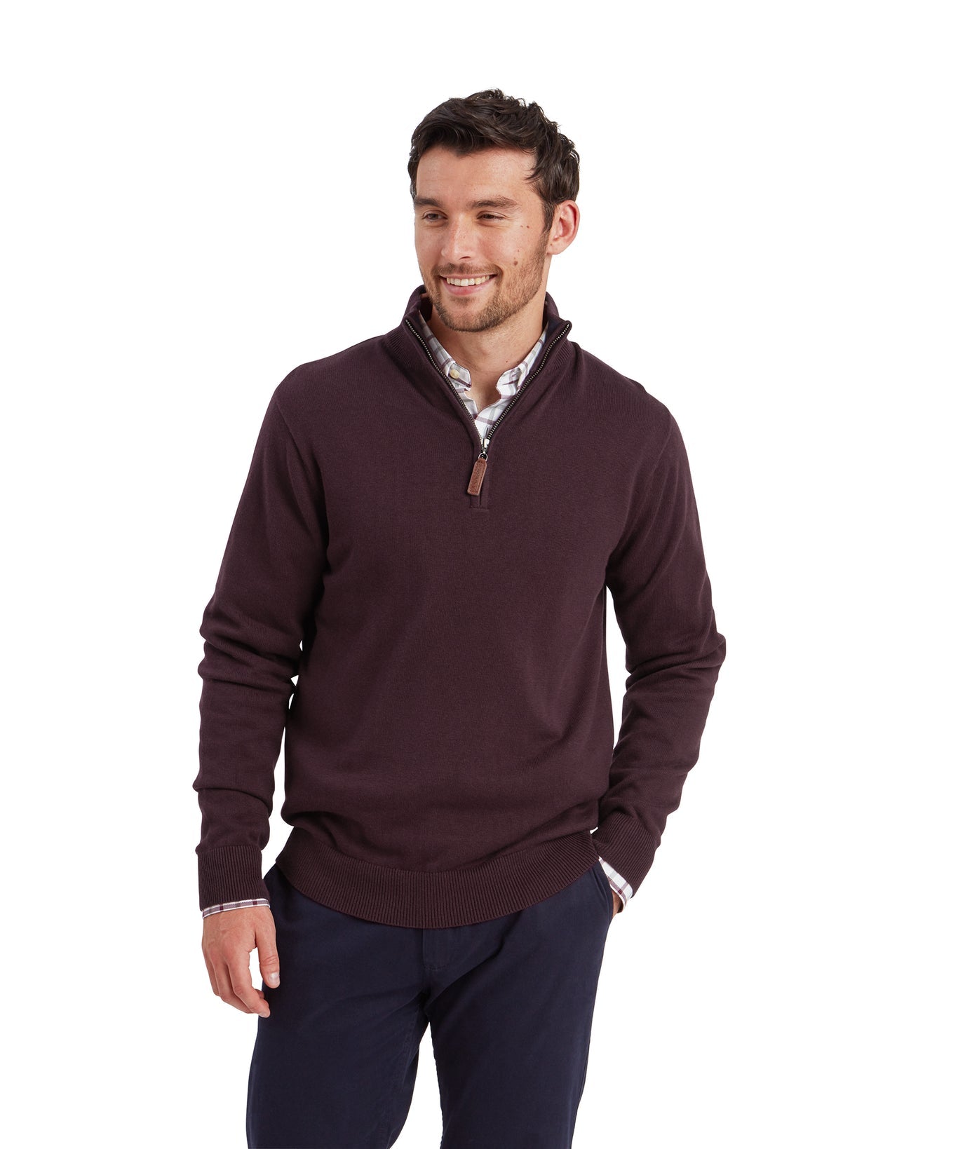 Calton Cotton Cashmere Quarter Zip Jumper