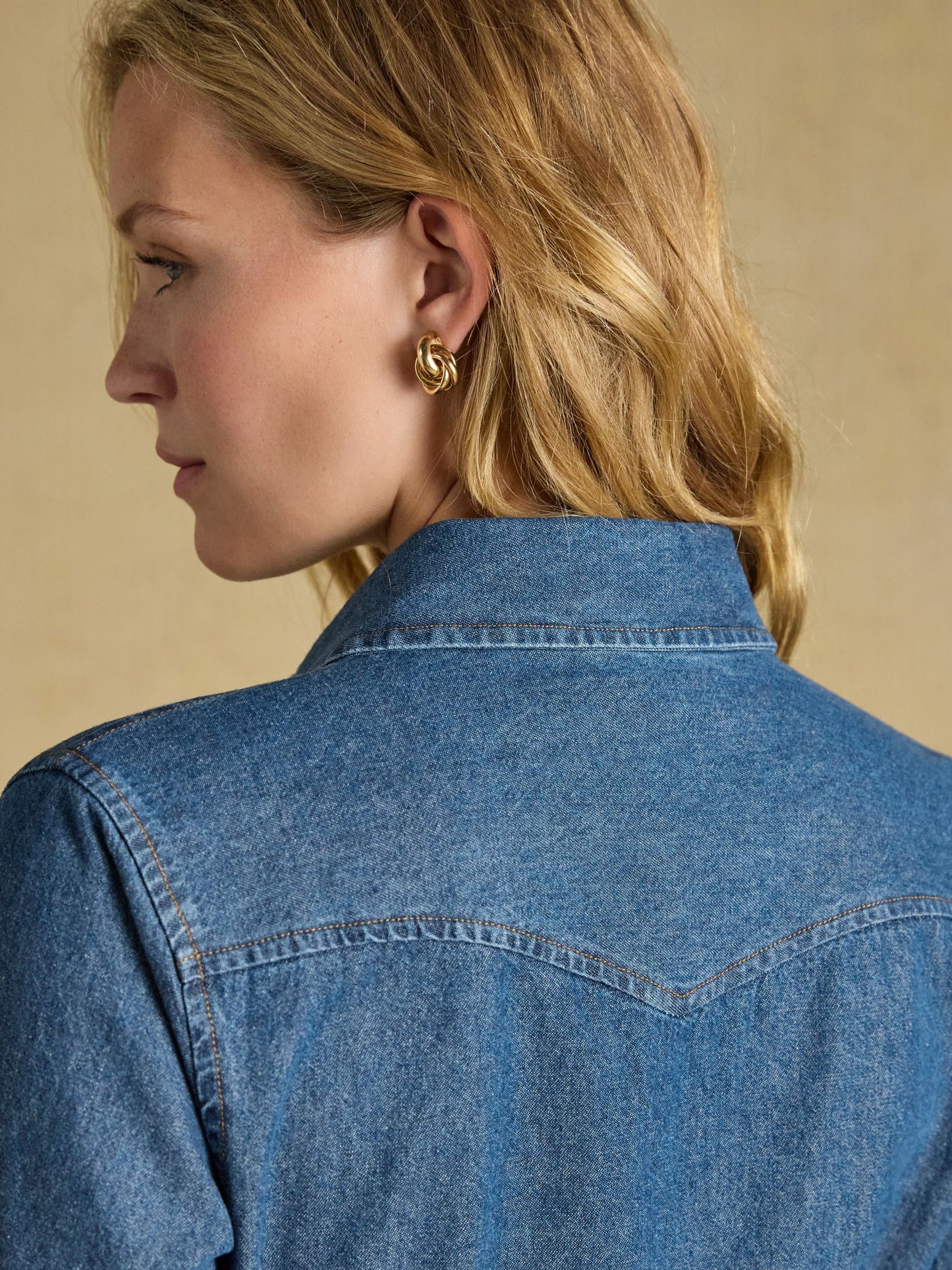 Denim Blue Tie Waist Shirt Dress