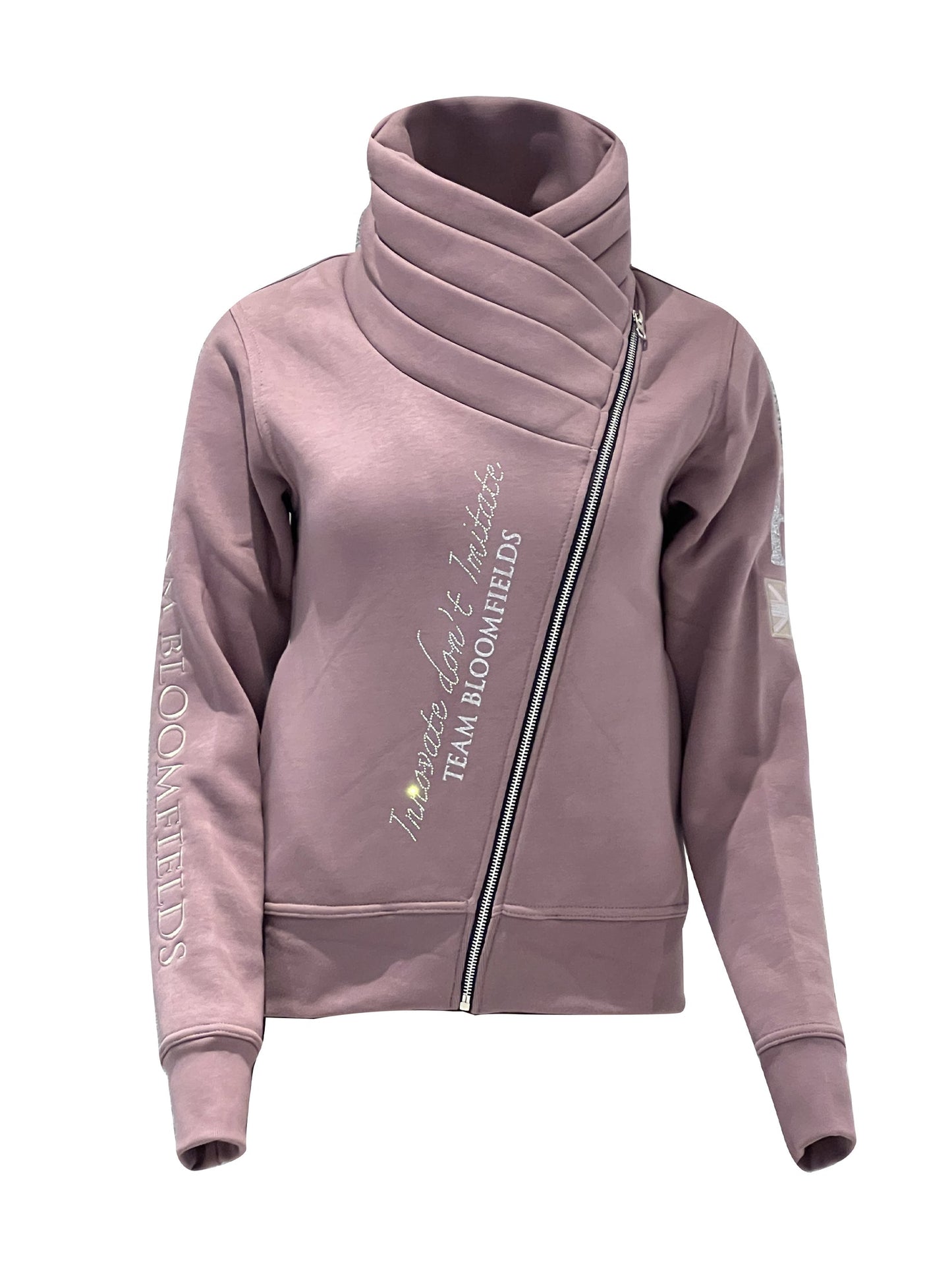 Sabrina Heather Crystal Silver Logo Ruffle Collar