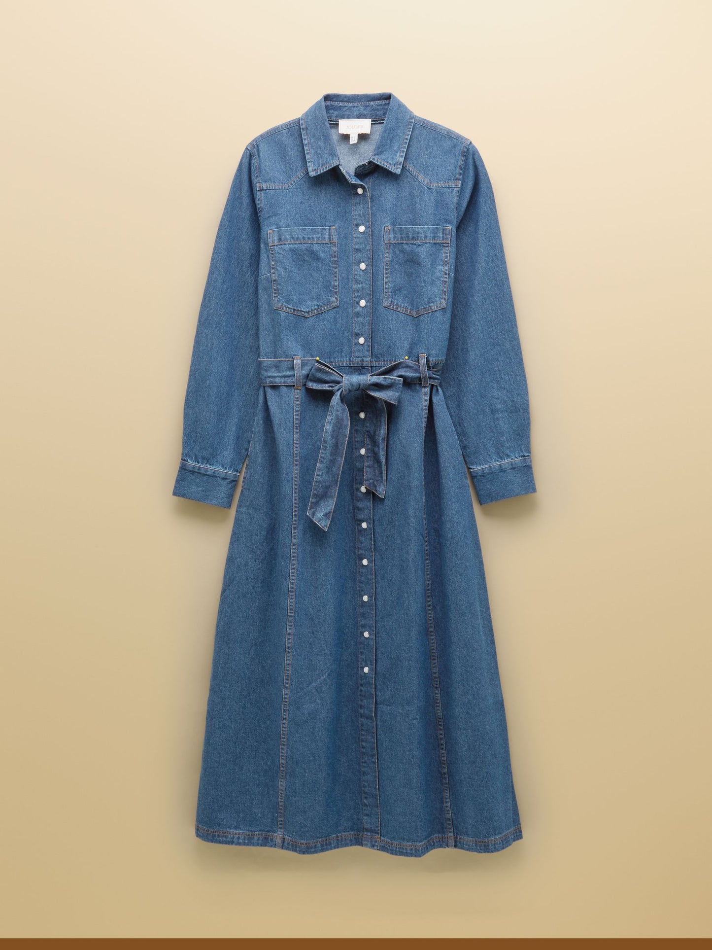 Denim Blue Tie Waist Shirt Dress