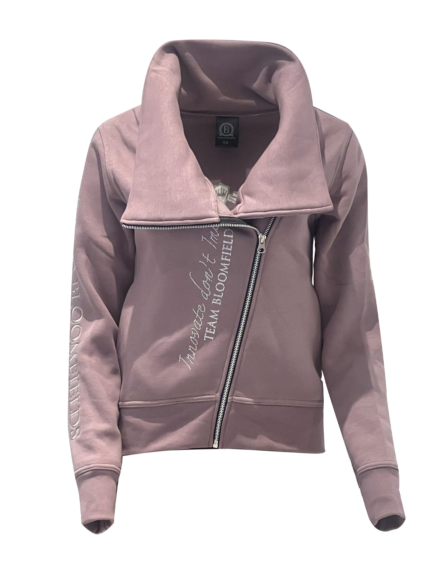 Sabrina Heather Crystal Silver Logo Ruffle Collar