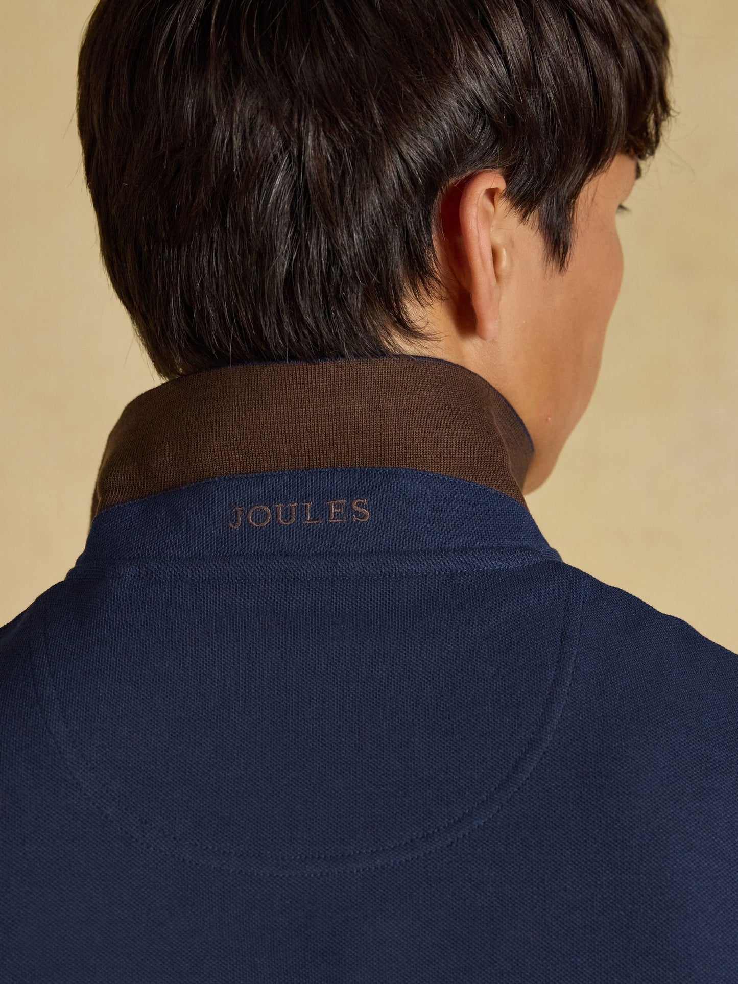 Navy Long Sleeve Cotton Pique Polo Shirt