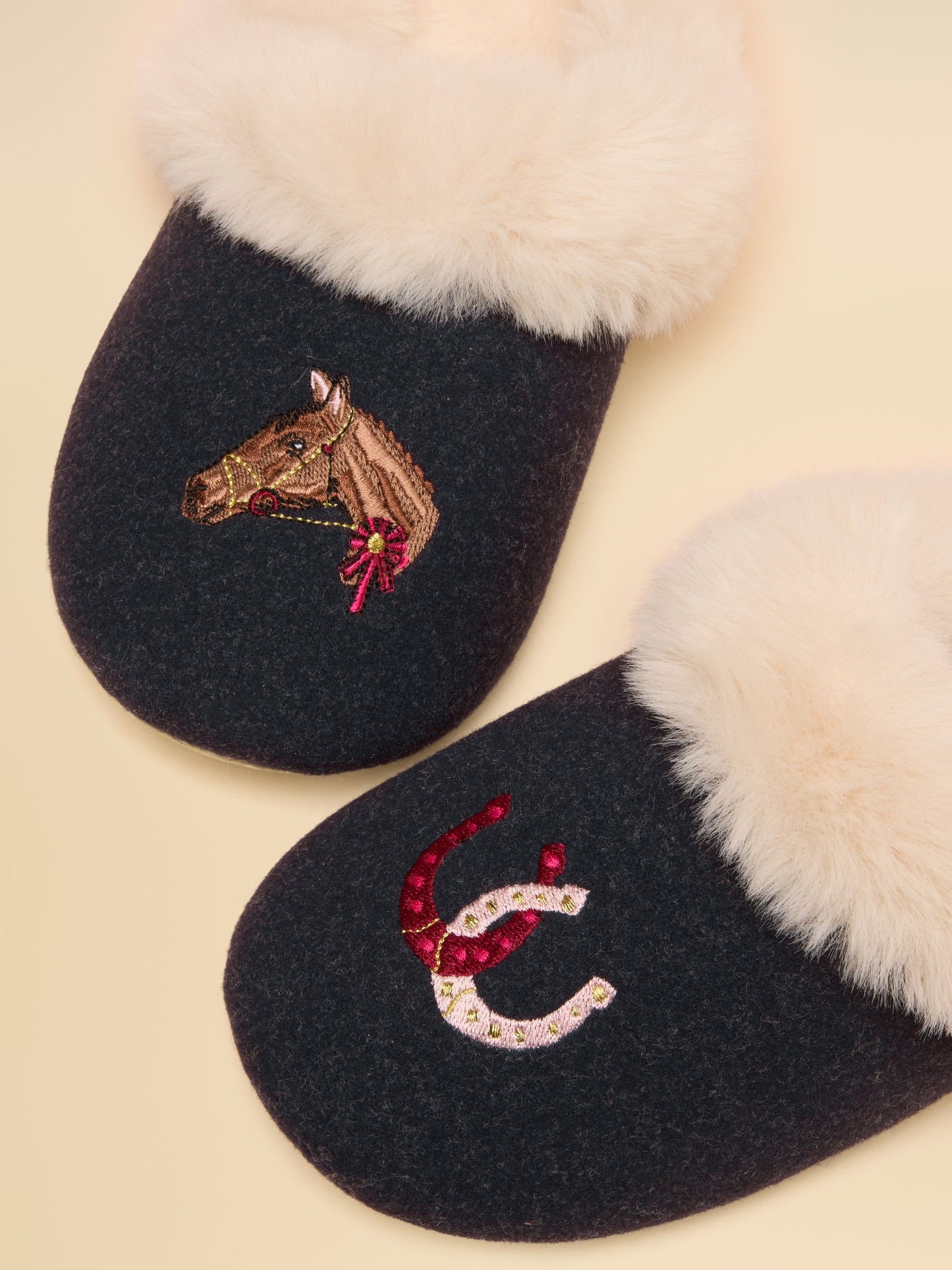 Slippet Luxe Navy Horse Slipper
