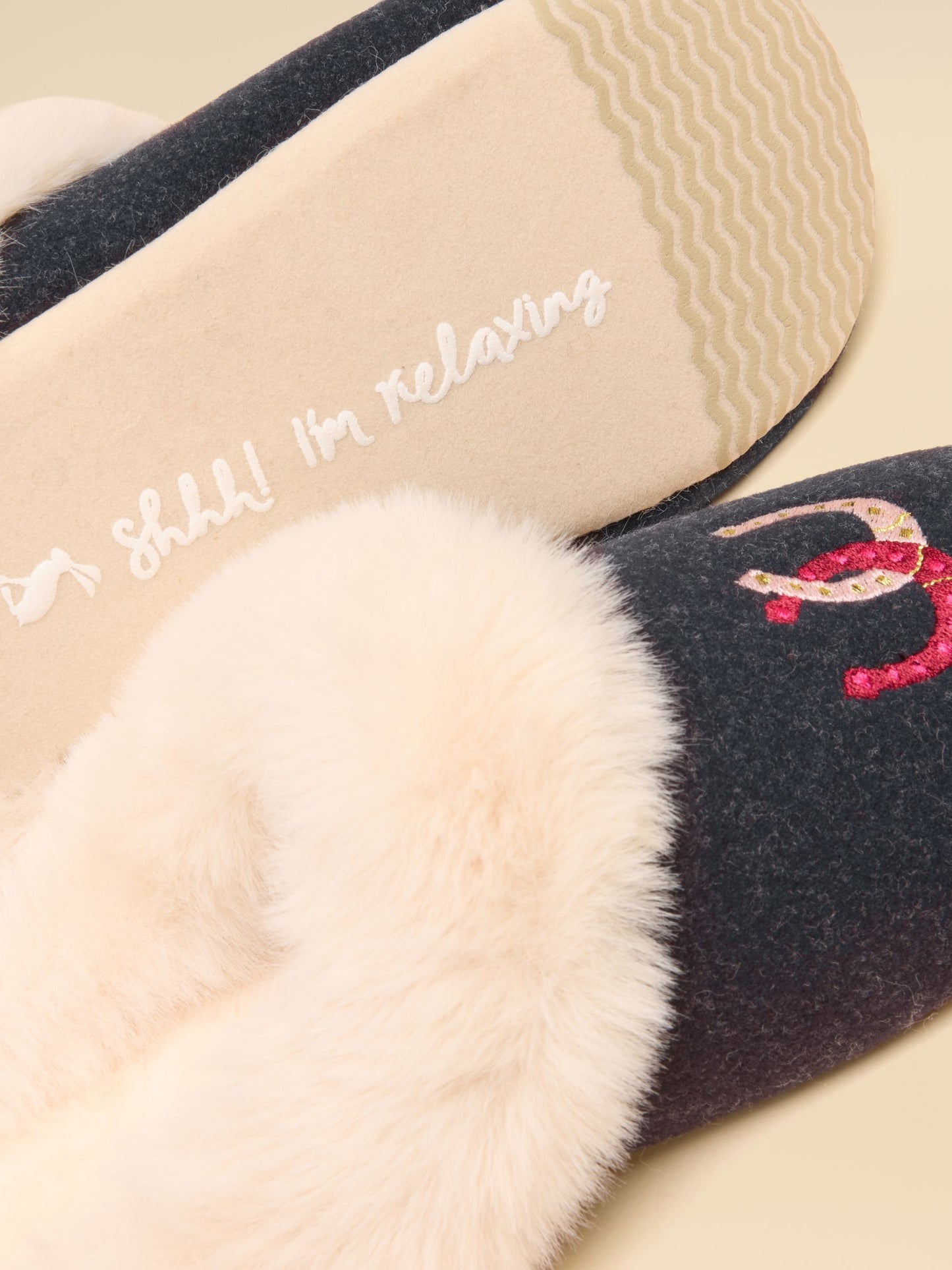 Slippet Luxe Navy Horse Slipper