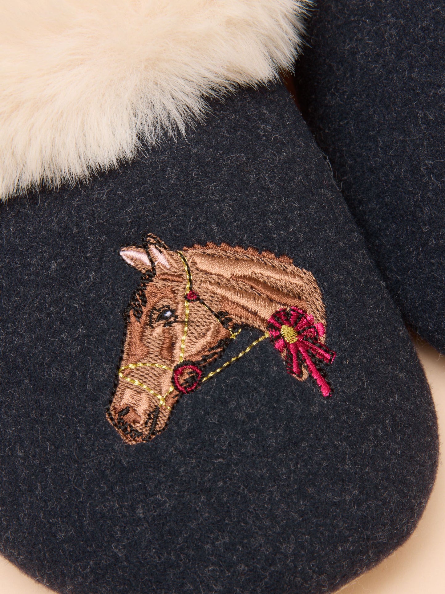 Slippet Luxe Navy Horse Slipper
