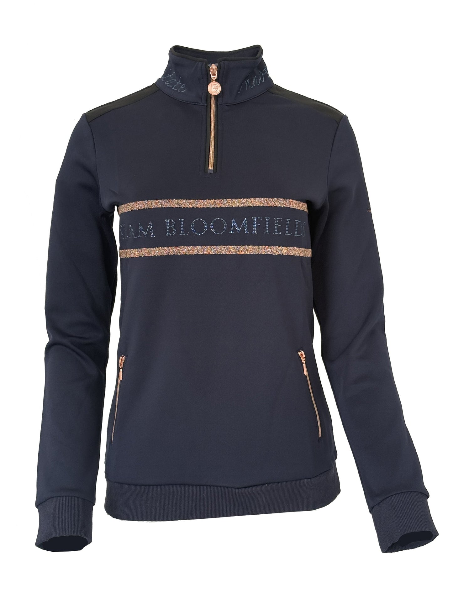 Camille Crystal Navy Quarter Zip