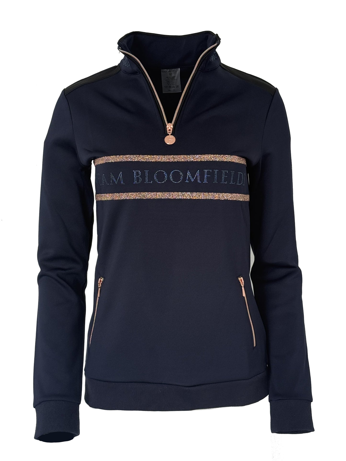 Camille Crystal Navy Quarter Zip