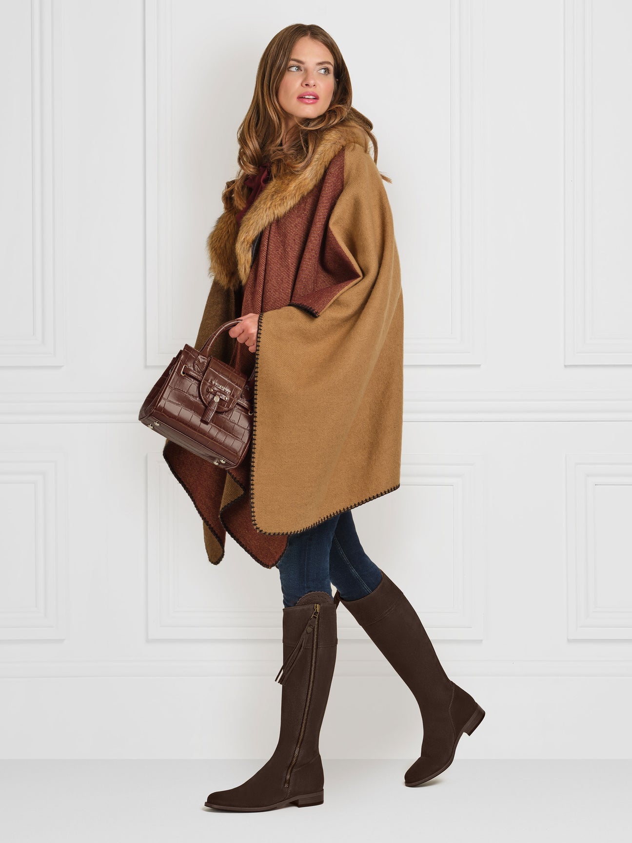 The Regina Women's Tall Boot - Chocolate Suede, Narrow Calf