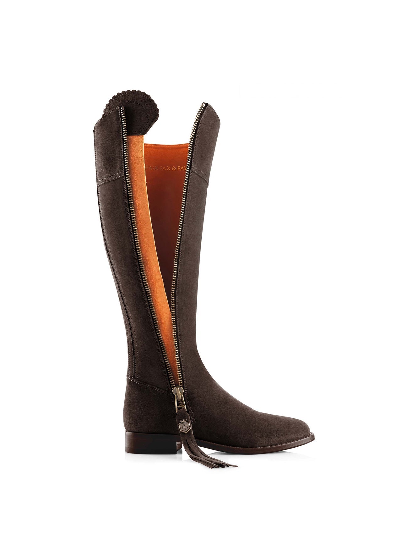 SECONDS The Regina Women's Tall Boot - Chocolate Suede, Narrow Calf
