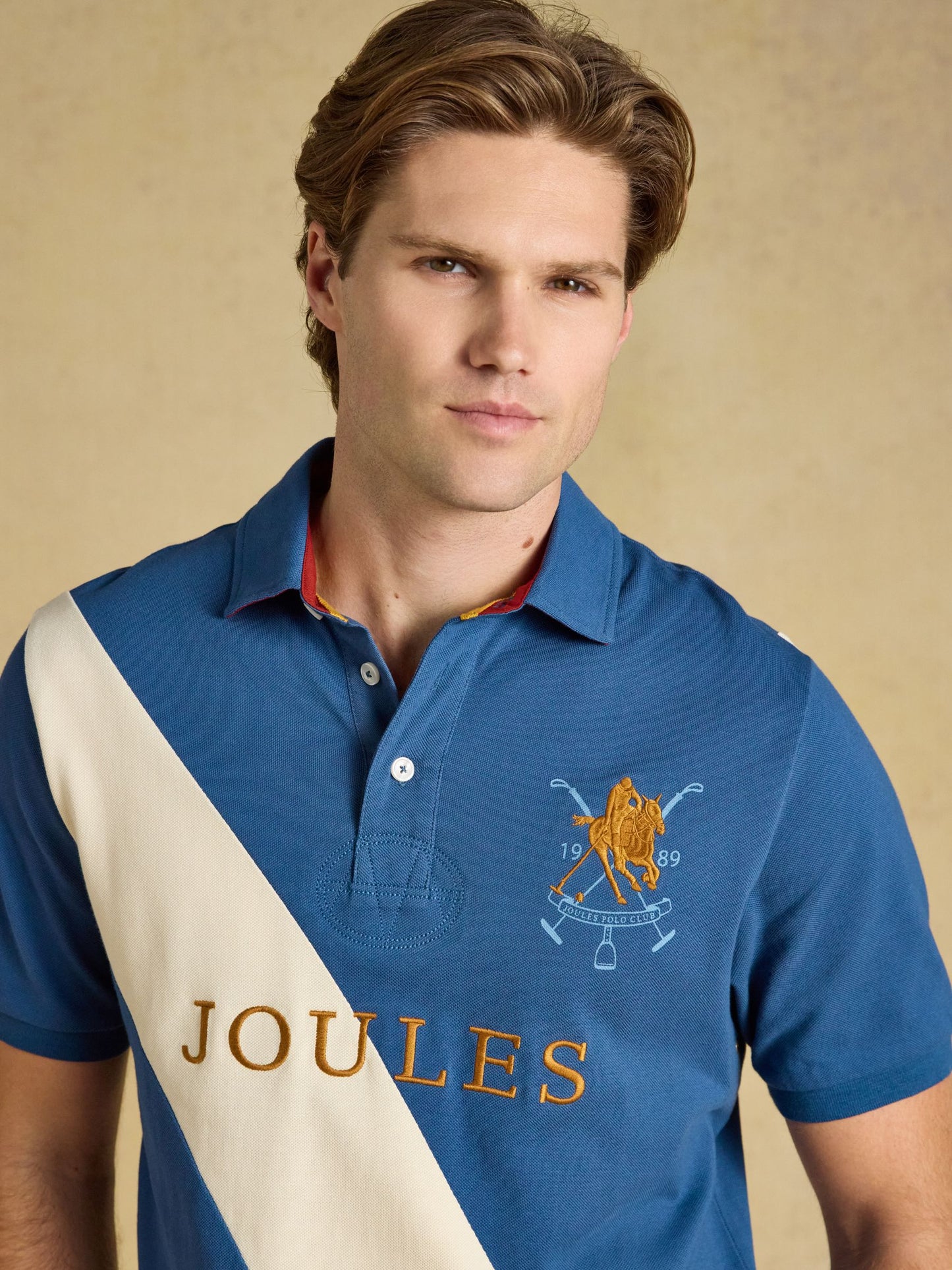 Woody Navy & White Embellished Cotton Pique Polo Shirt
