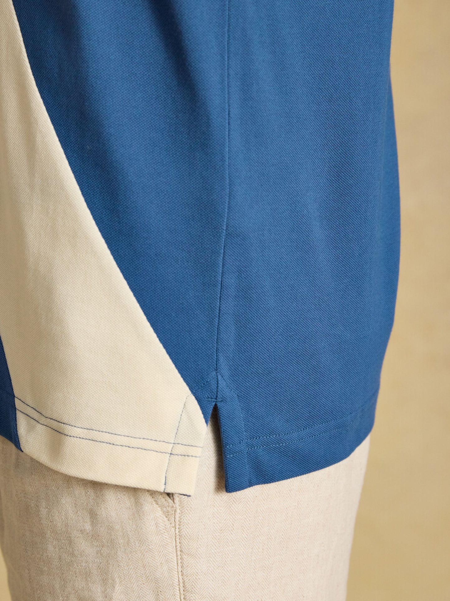 Woody Navy & White Embellished Cotton Pique Polo Shirt