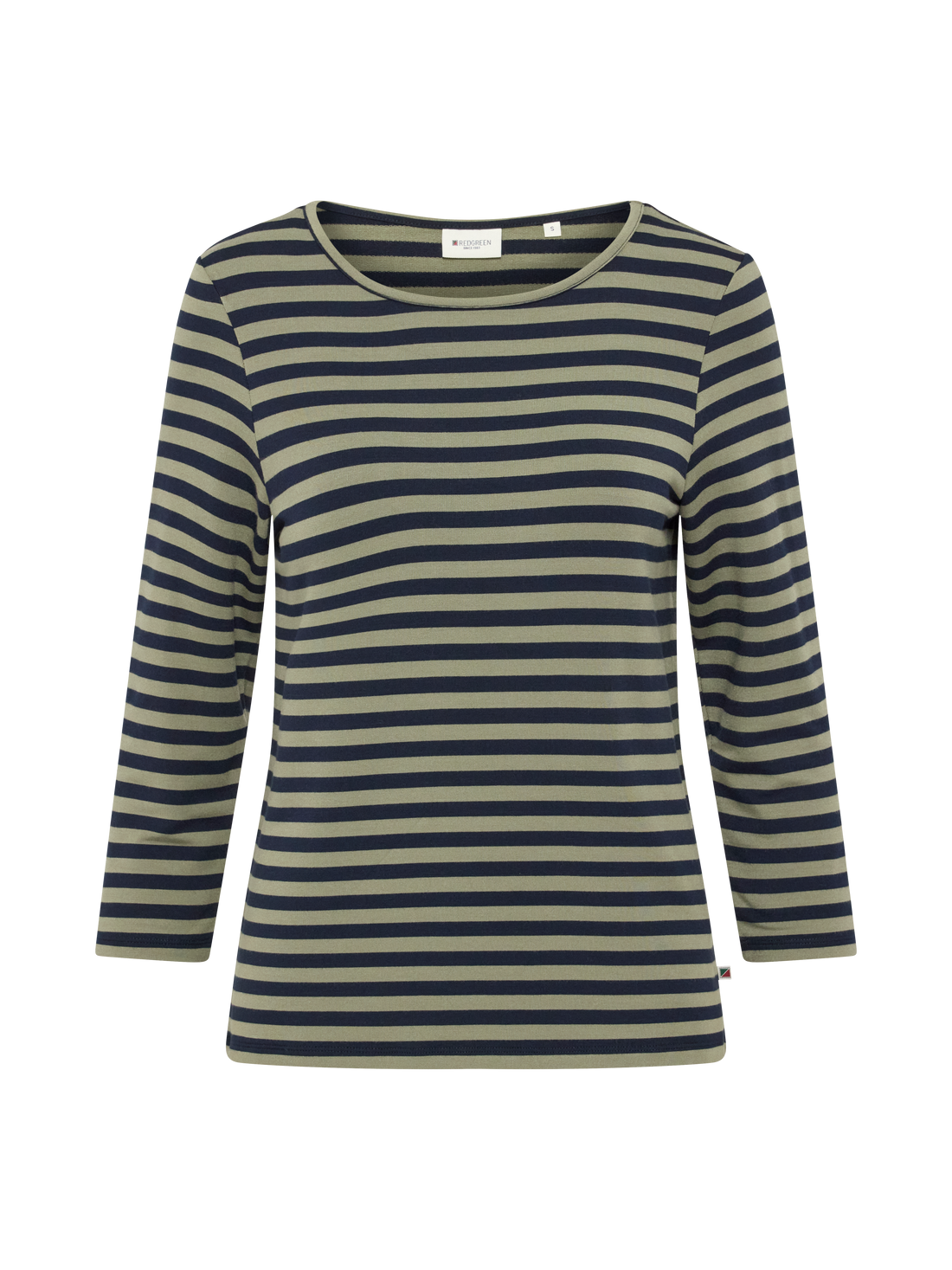 Cleo 3/4 LS T-shirt Olive Stripe