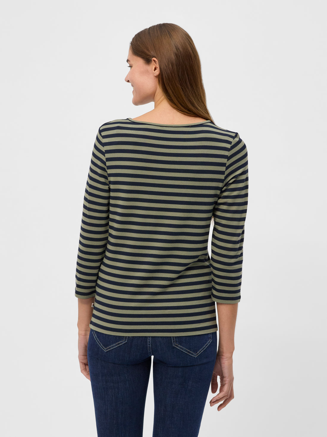 Cleo 3/4 LS T-shirt Olive Stripe