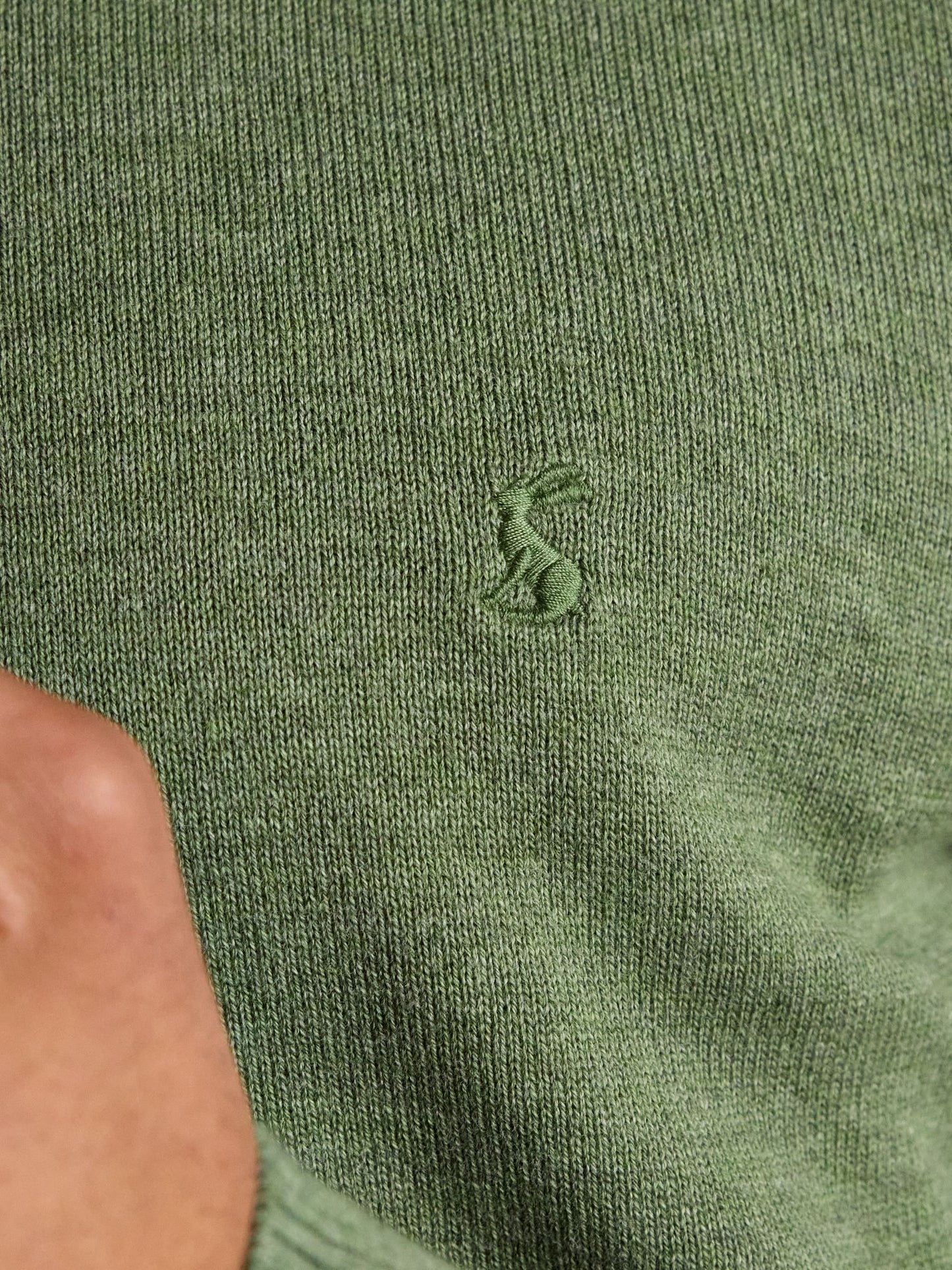 Hillside Khaki Green Quarter Zip Knitted Jumper