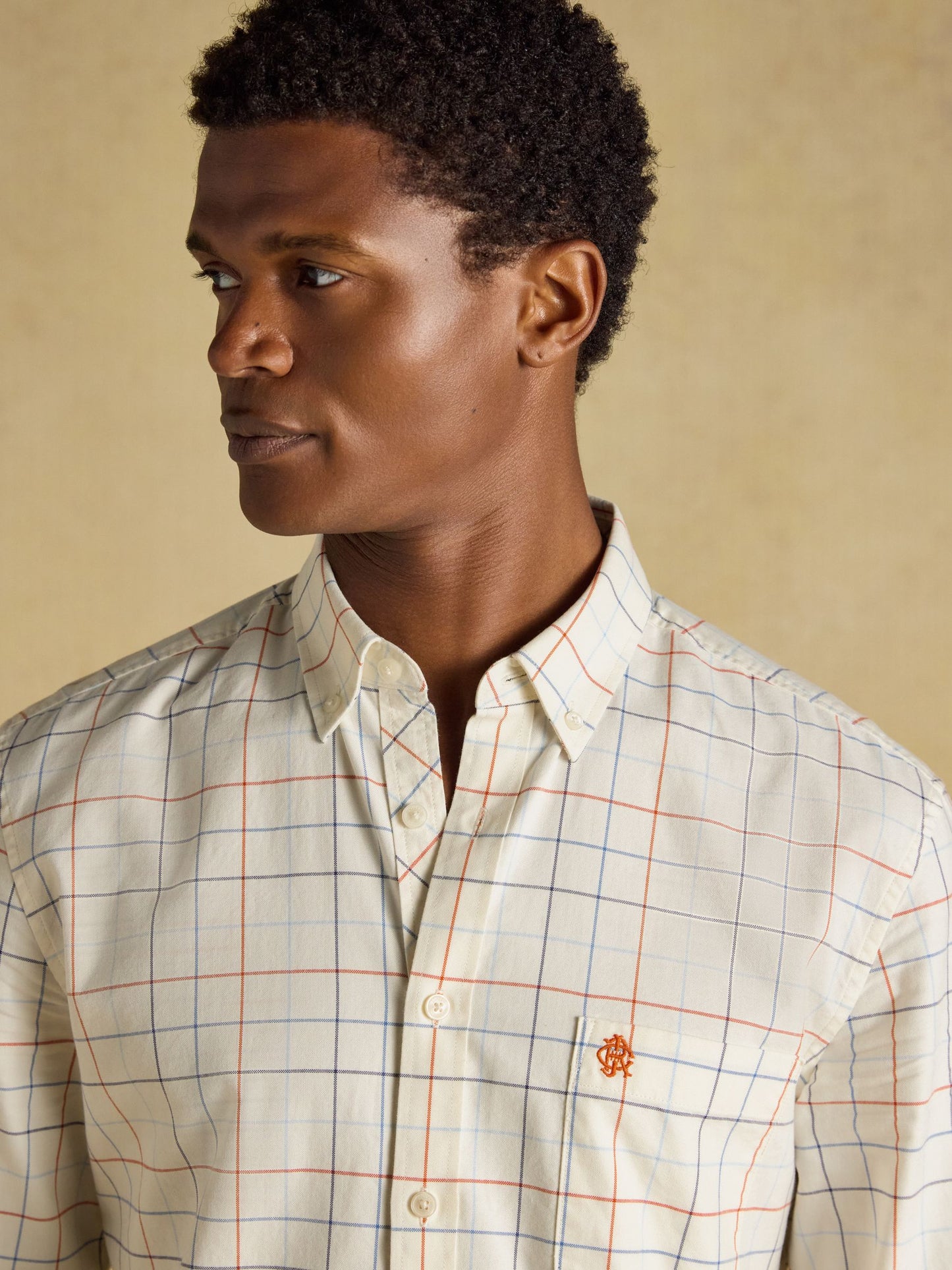 Oxford check shirt white multi