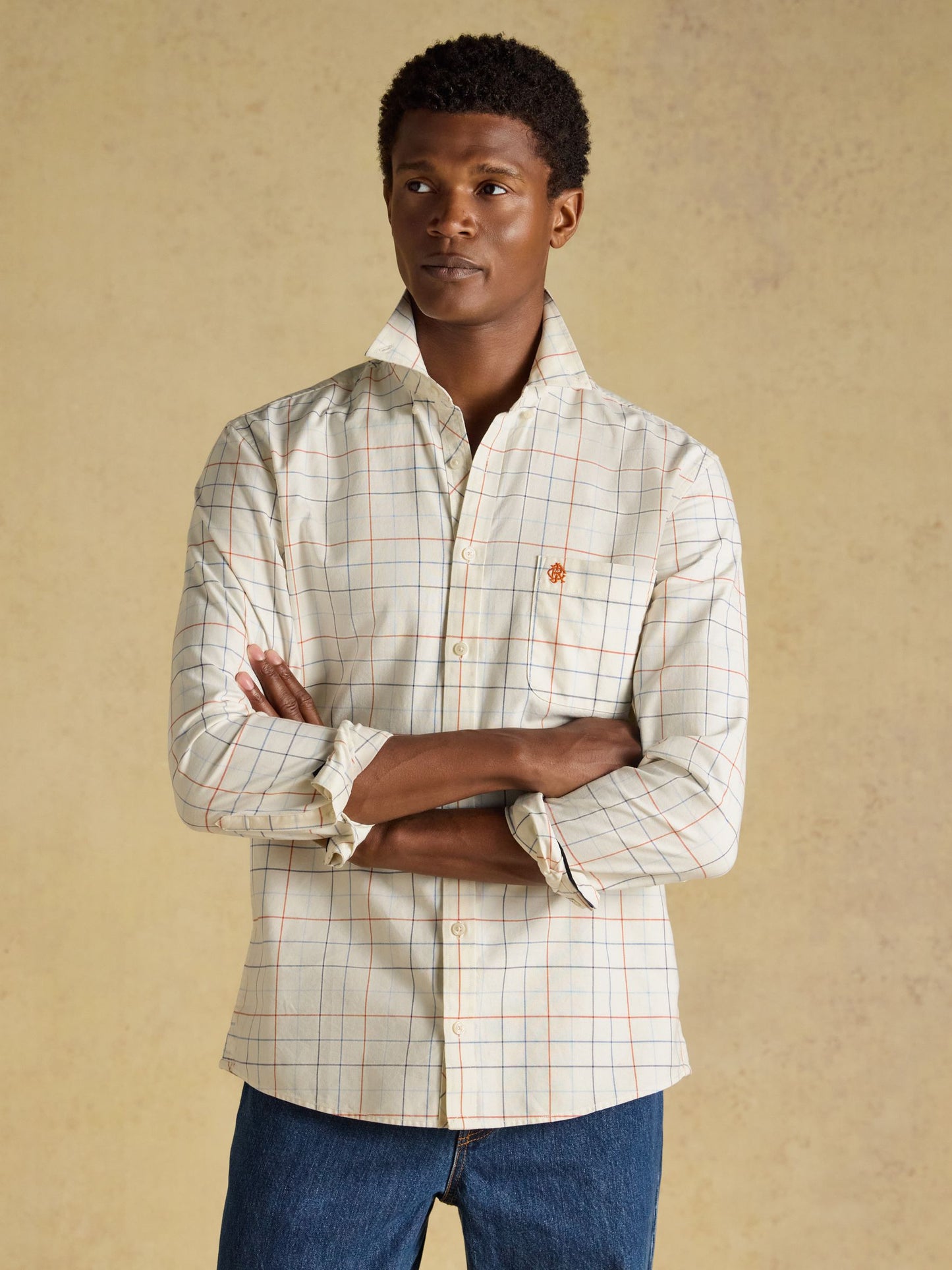 Oxford check shirt white multi