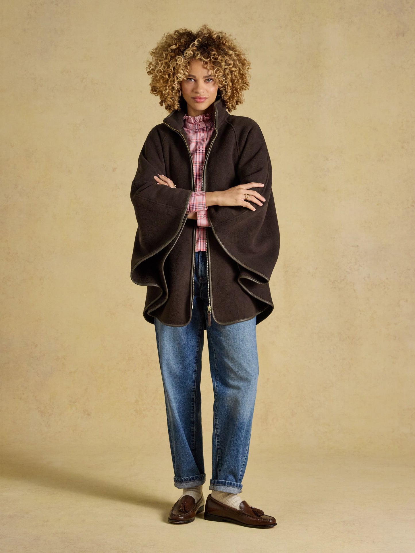 Heritage Chocolate Brown Longline Polar Fleece Longline Cape