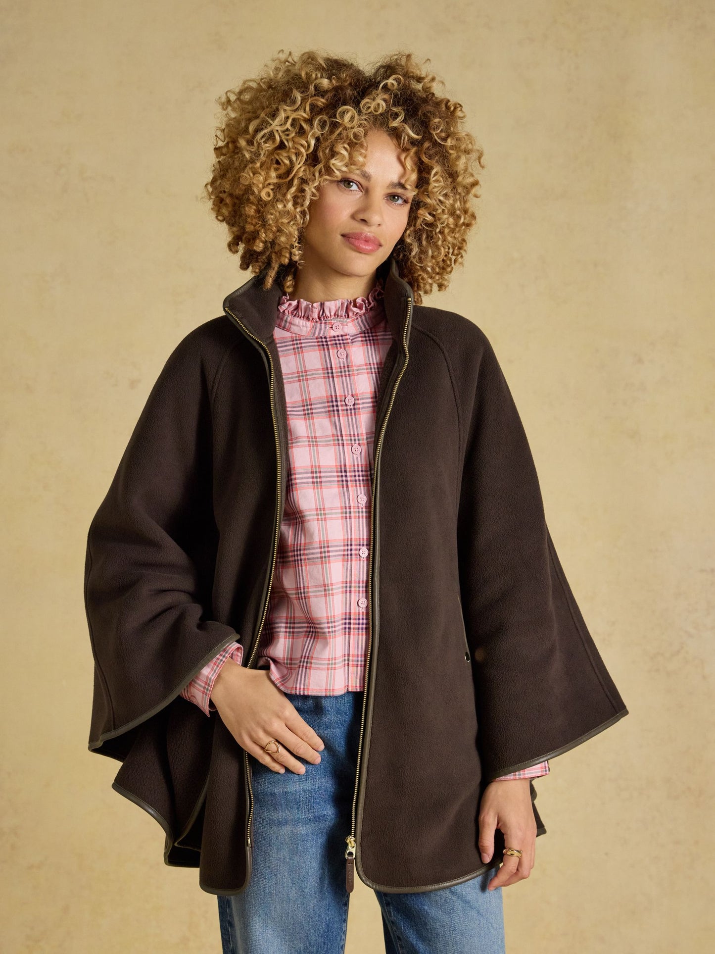 Heritage Chocolate Brown Longline Polar Fleece Longline Cape