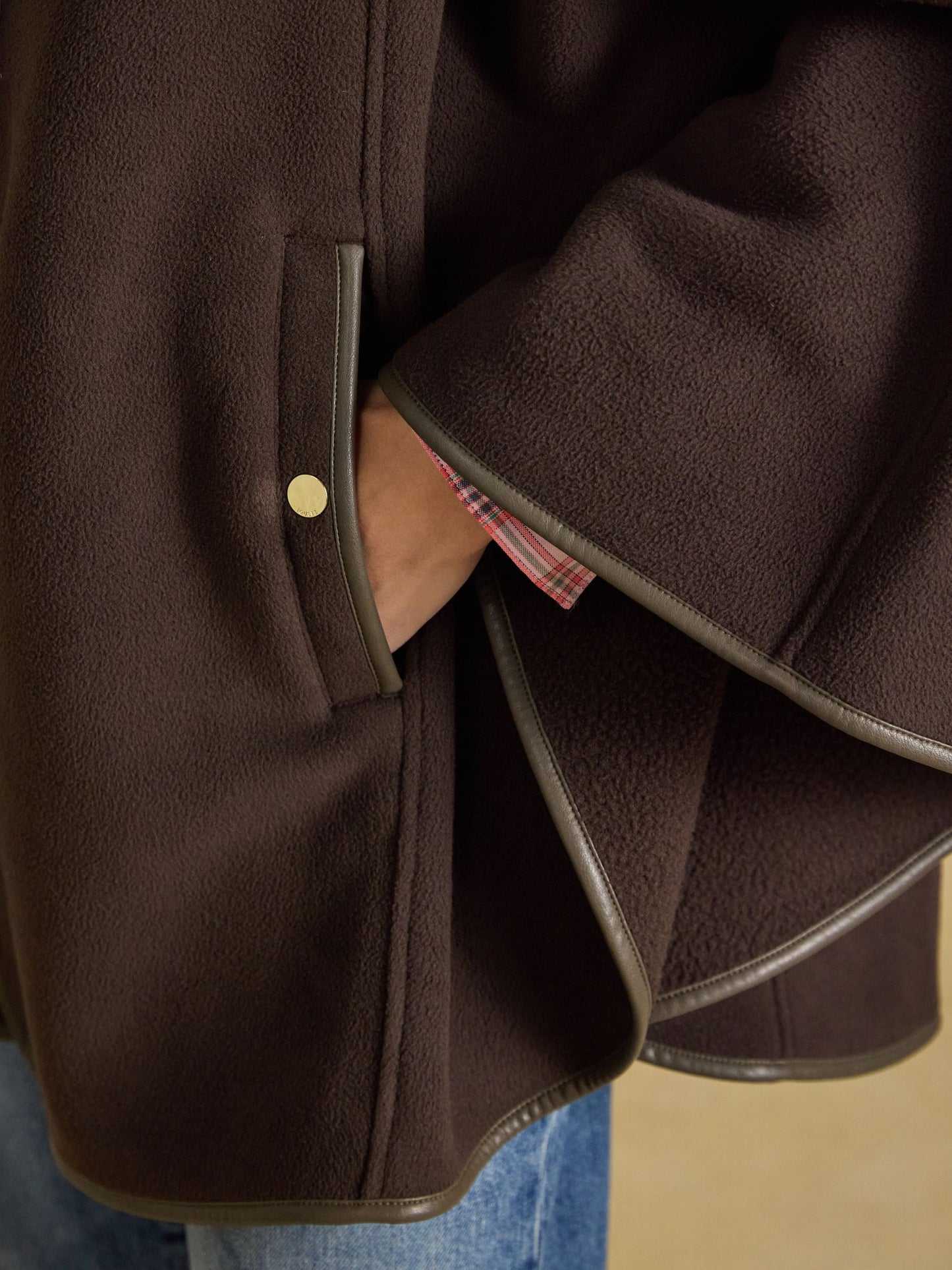 Heritage Chocolate Brown Longline Polar Fleece Longline Cape