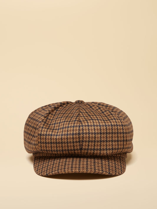 Elvaston Neutral Houndstooth Tweed Hat