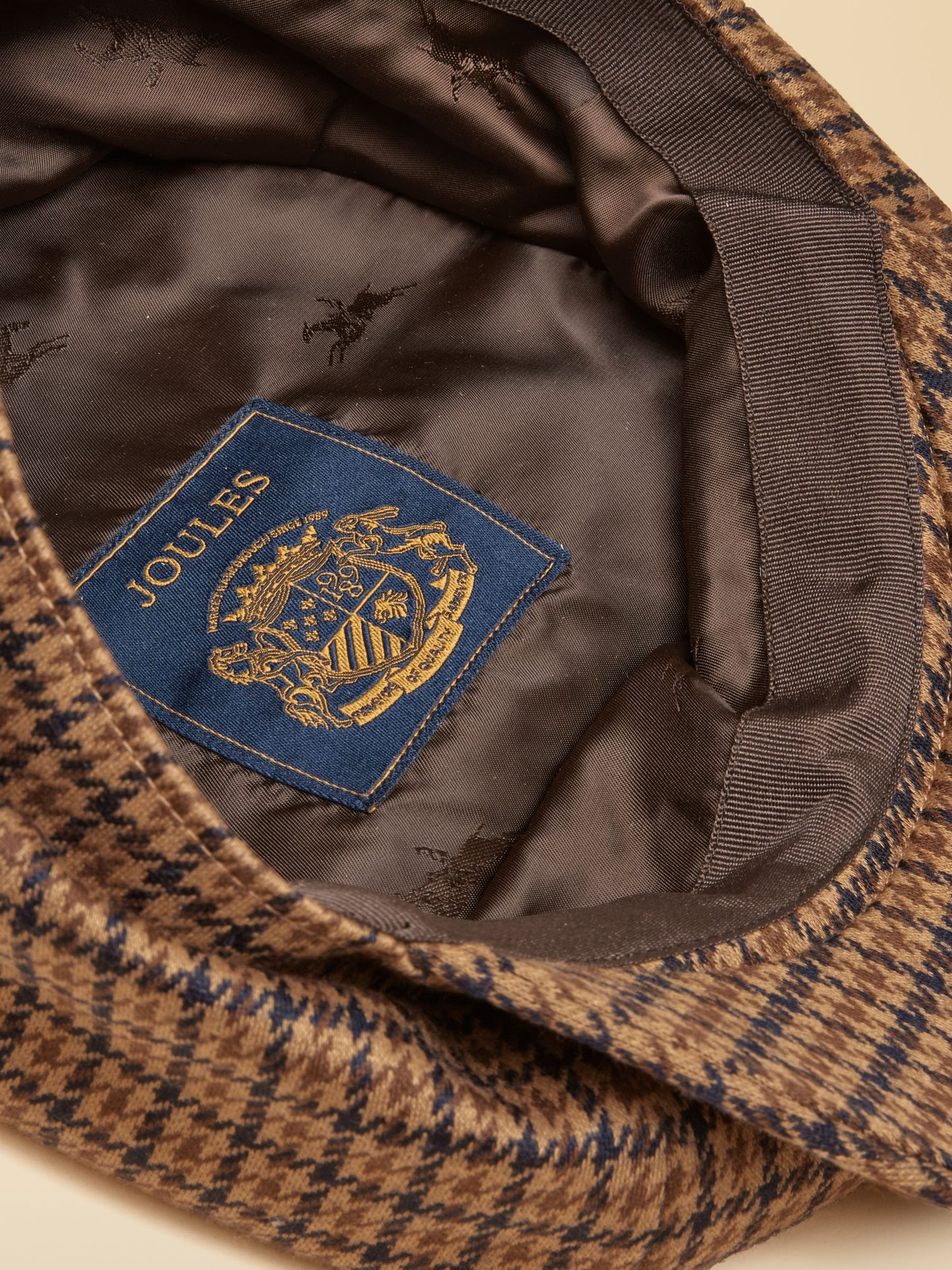 Elvaston Neutral Houndstooth Tweed Hat