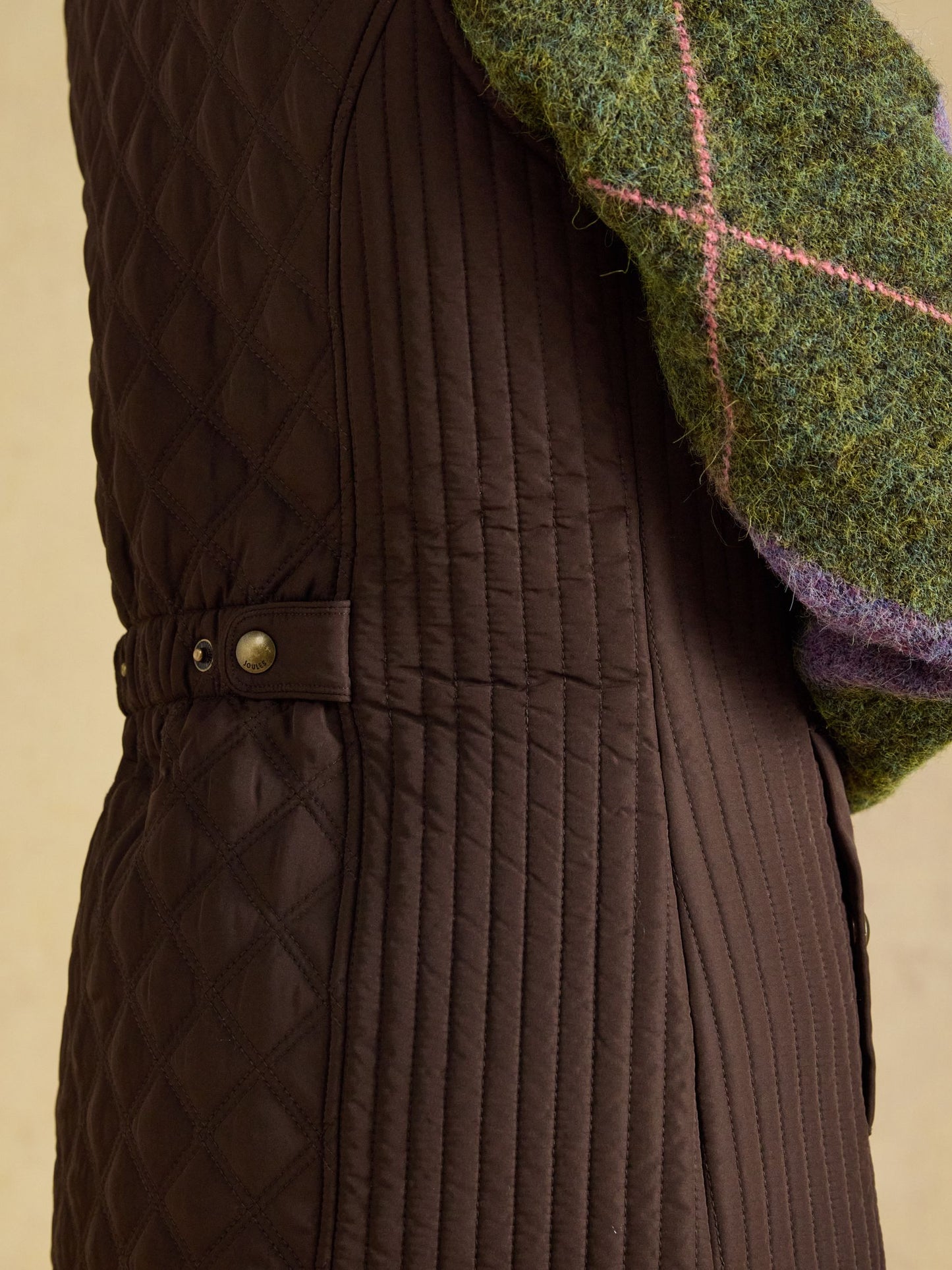 Minx Chocolate Brown Showerproof Diamond Quilted Gilet