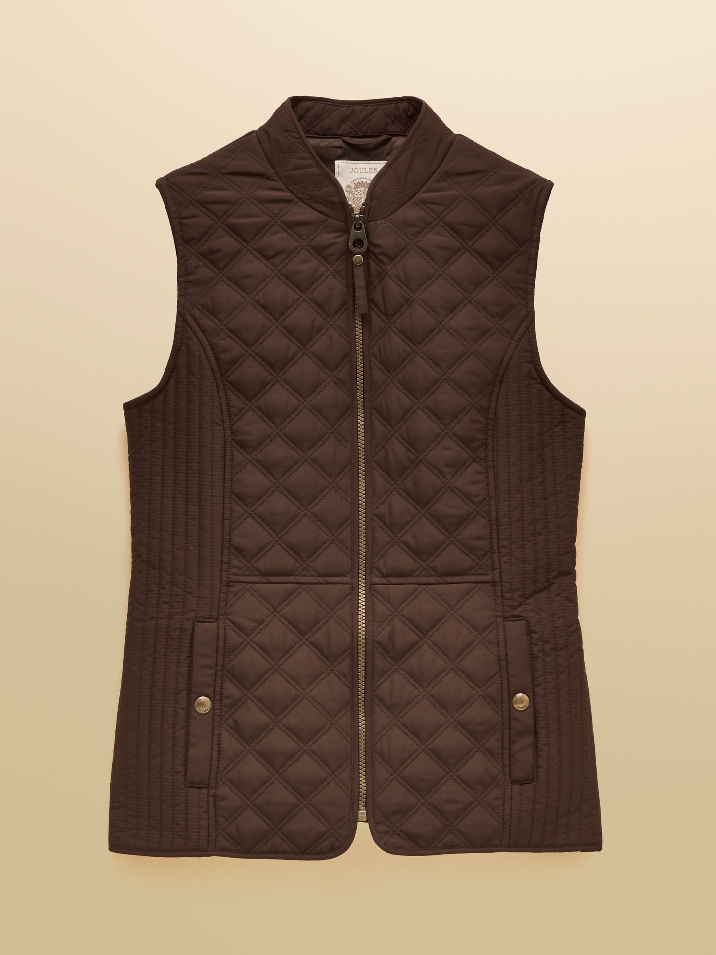 Minx Chocolate Brown Showerproof Diamond Quilted Gilet