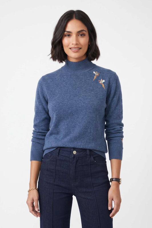 Adele Blue Denim Pheasants