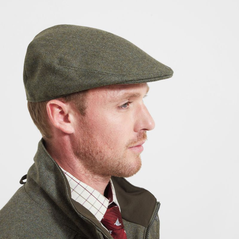 Ptarmigan Tweed Classic Cap - Loden Green Herringbone Tweed